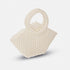 Mini beaded pearl tote bag, pearl