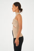 High Neck Twisted Cut Out Top, Mocha