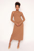 Cross Neck Cut Out Dress, Mocha