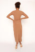 Cross Neck Cut Out Dress, Mocha