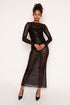 Sequin Sheer Dress, Black