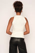 High Neck Twisted Cut Out Top, White
