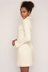 Collar Boucle Structured Dress, Cream