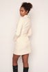 Collar Boucle Structured Dress, Cream