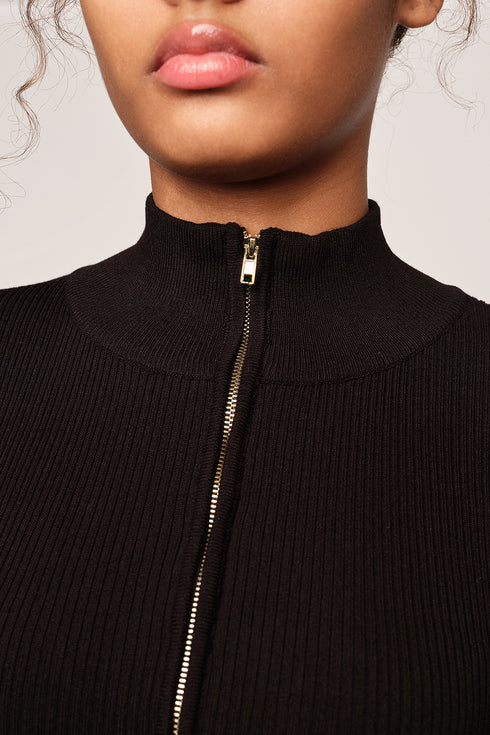 Ribbed Unitard Jumpsuit, Black