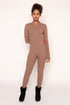 Ribbed Unitard Jumpsuit, Khaki