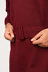 Belted Soft Jumper Dress, Burgundy