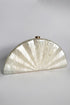 Sea shell pearlescent clutch bag, white