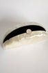 Sea shell pearlescent clutch bag, white