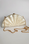 Sea shell pearlescent clutch bag, white