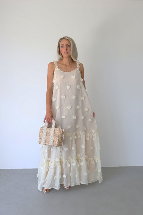 Layered Maxi Dress, Cream