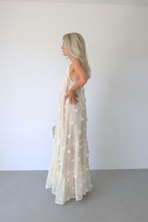 Layered Maxi Dress, Cream