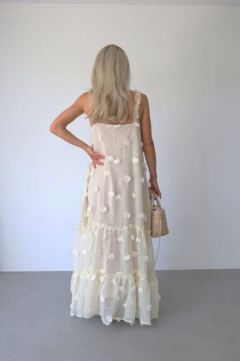 Layered Maxi Dress, Cream