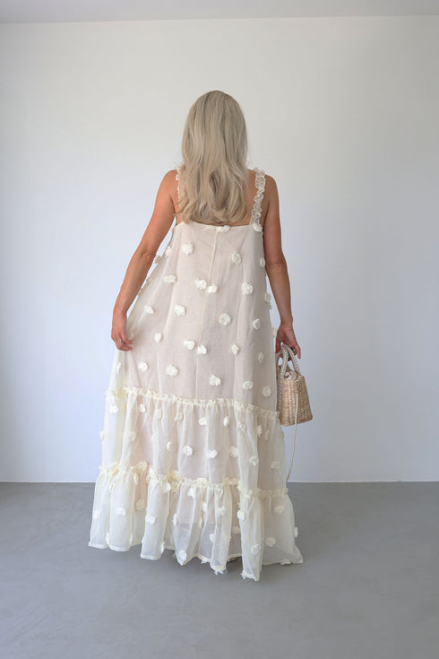 Layered Maxi Dress, Cream