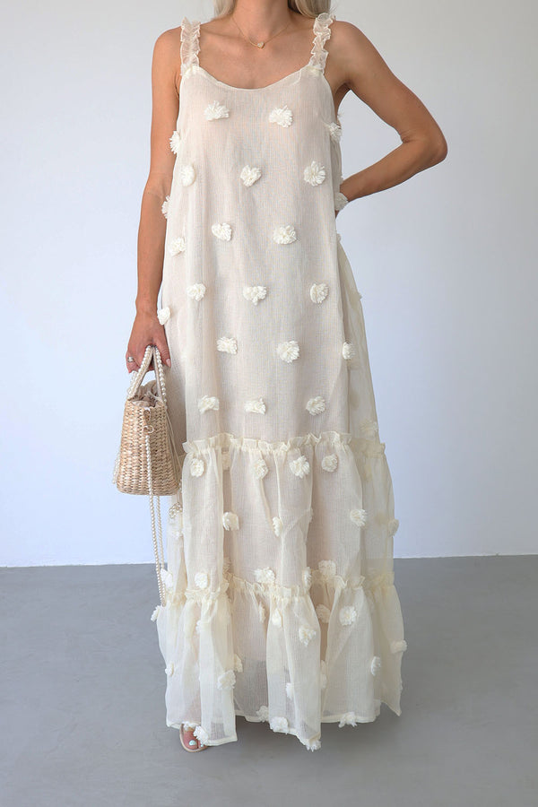 Layered Maxi Dress, Cream