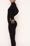 Ribbed Unitard Jumpsuit, Black