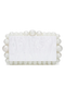 Acrylic pearl ball clutch bag, white
