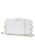 Acrylic pearl ball clutch bag, white