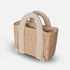 Mini pearl handle basket bag, straw