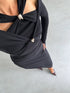 Cross Neck Cut Out Dress, Black