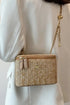 Straw vanity crossbody bag