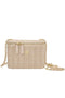 Straw vanity crossbody bag