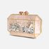 Mother of pearl gem stone clutch, gold